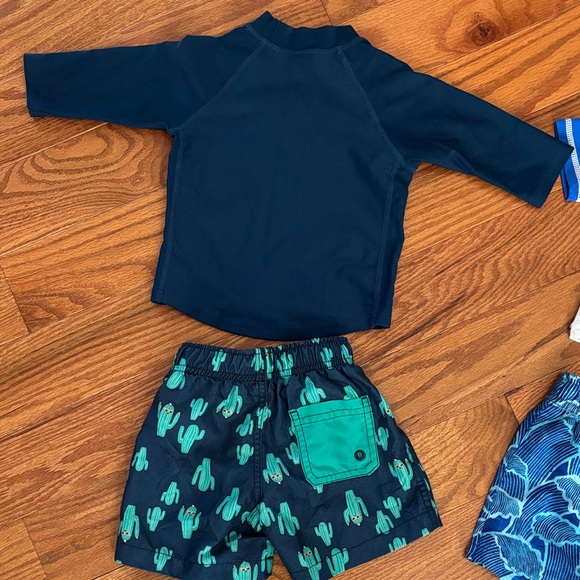 Mud Pie Navy and Blue Kids Rashguard Set - Picture 7 of 14